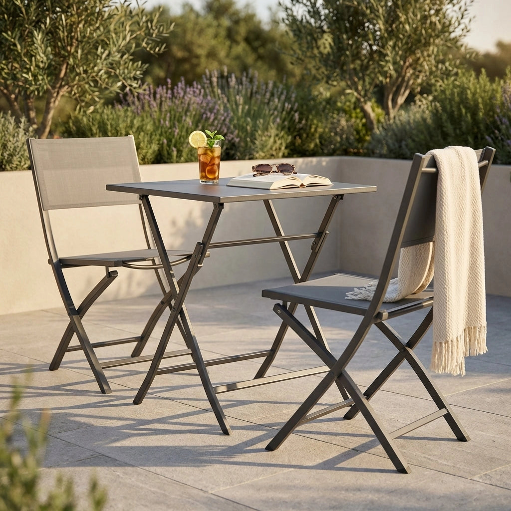 Sedia da Giardino Pieghevole in Alluminio Textilene cm 58x46x85 - JEFF