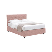 Luton, Letto Piazza e Mezza Sfoderabile Made in Italy, Rosa