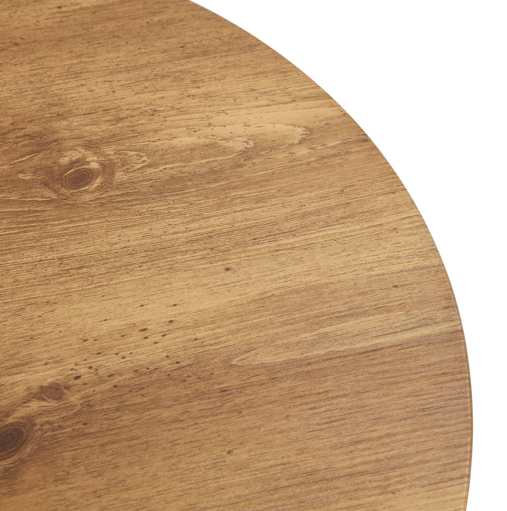 Tavolino rotondo in MDF effetto legno; resistente fino a 120 kg; naturale