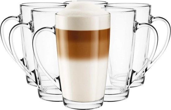 Set di Tazze per Tè e Dessert - Acquagazze - Caffè - Glühwein - Tazze per Ispessi Caffè - Coppe per Glühwein - Tazze per Grog - 6x 400 ml Coppe a Cappuccino