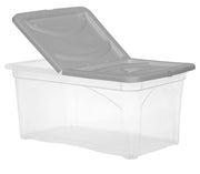 BOX PORTA INDUMENTI CON RUOTE DIMENSIONI 60X40X28CM E COPERCHIO GRIGIO