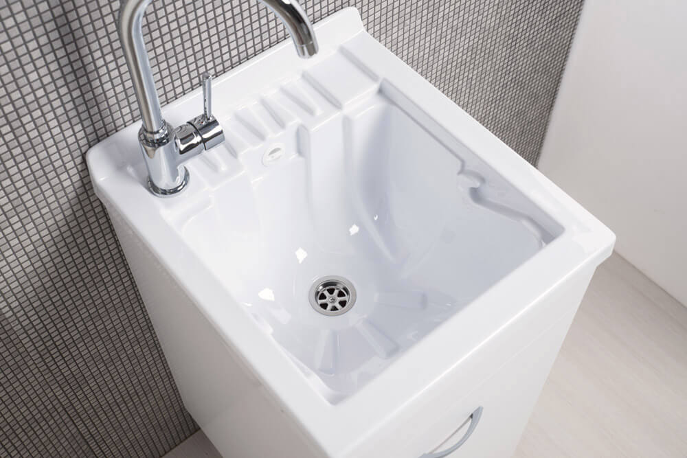 Mobile Lavatoio in ABS 45x60x88 cm 1 Anta Ambrosini Doris Bianco Opaco