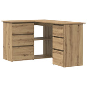 Scrivania | Tavolo da Ufficio Angolo Rovere Artigianale 145x100x76 cm Truciolato