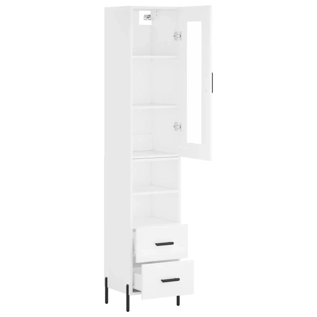 Buffet credenza cassettiera mobiletto mobile contenitore organizer cucina soggiorno salotto alto 34,5 x 34 x 180 cm legno ingegnerizzato bianco 02_0032372