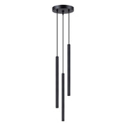 Lampada tubolare LED ARCHE Ocean Green a 3 luci in acciaio nero 20x120 cm