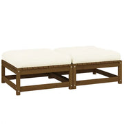Poggiapiedi da Giardino e Cuscini 2 pz Marrone Miele Legno Pino cod mxl 78137
