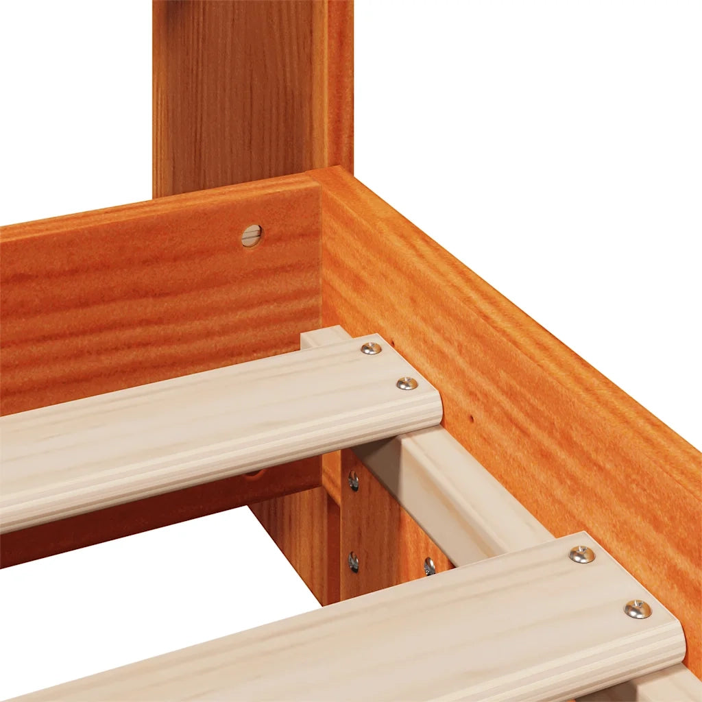 vidaXL Giroletto senza Materasso Marrone Cera 100x200 cm Legno di Pino