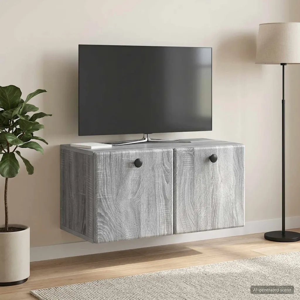 Mobile Porta TV da Muro 59,5 x 31 x 30 cm Sonoma grigio 899221
