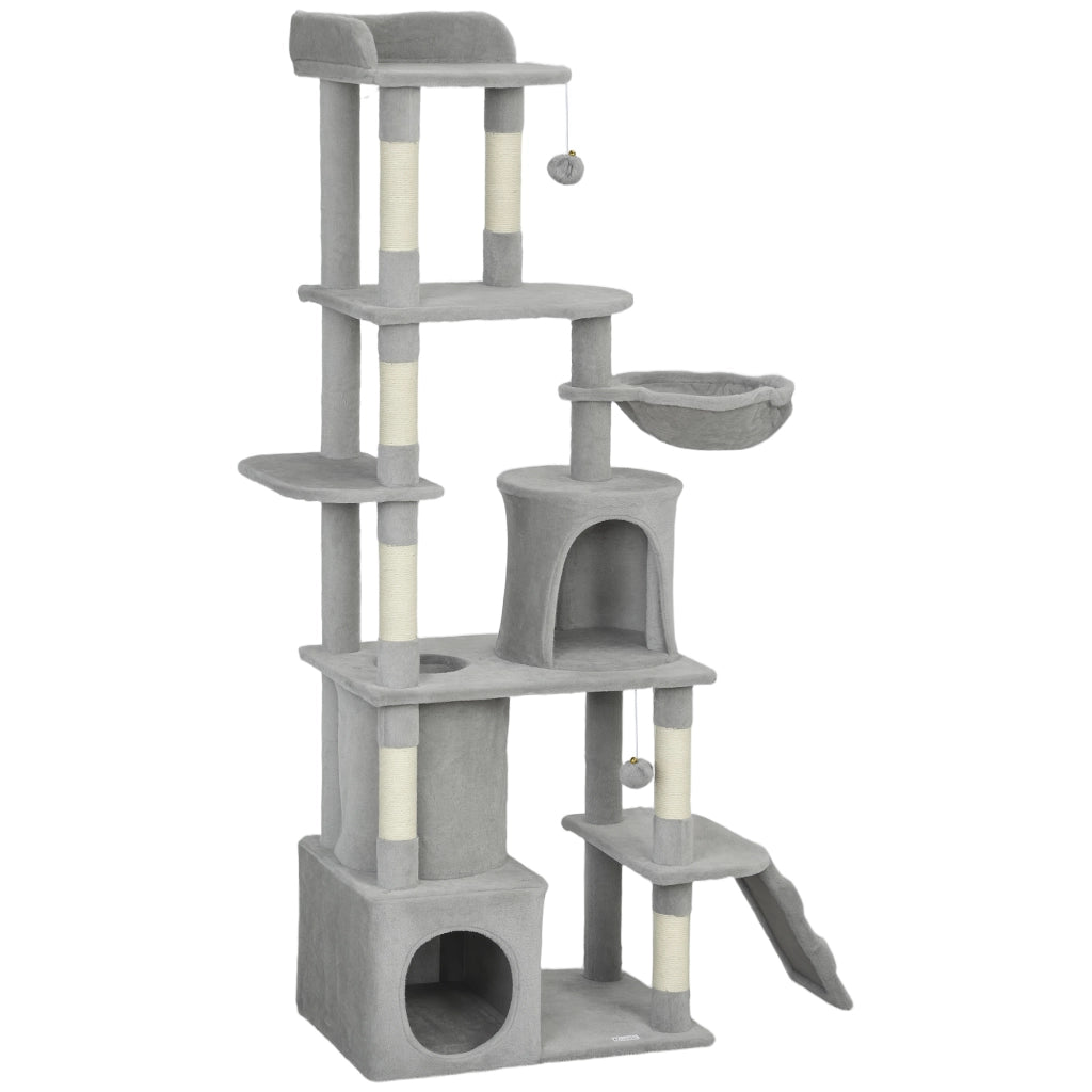 Albero tiragraffi con piattaforme e nicchie ¨C zephmum ¨C grigio scuro 170 cm