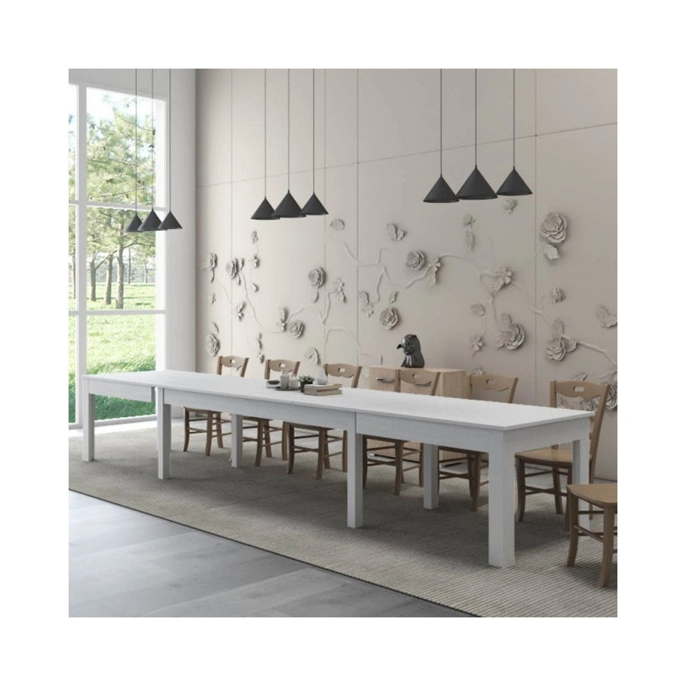 Tavolo Super4 160x90 allungabile a 320 cm colore bianco frassinato