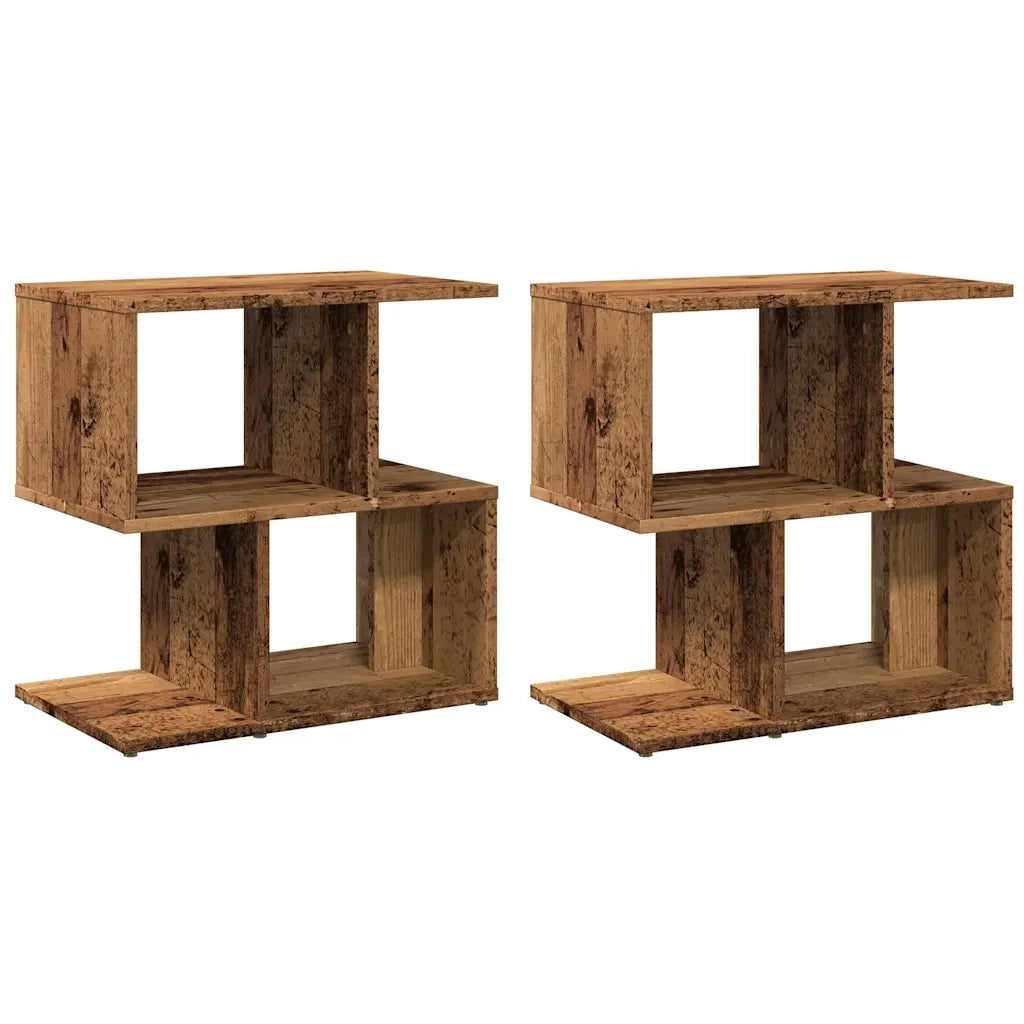 Comodini 2 pz-Set di 2 Tavolino da notte in Legno Vecchio 50x30x51,5 cm Legno Multistrato
