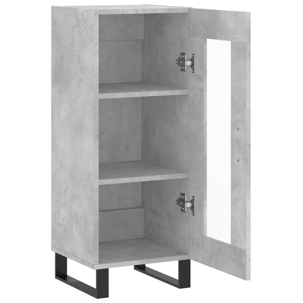 Credenza Grigio Cemento 34,5x34x90 cm in Legno Multistrato 828824