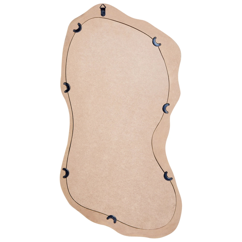 Specchio da parete decorativo in vetro e MDF 75 x 37 cm Forma irregolare Design moderno