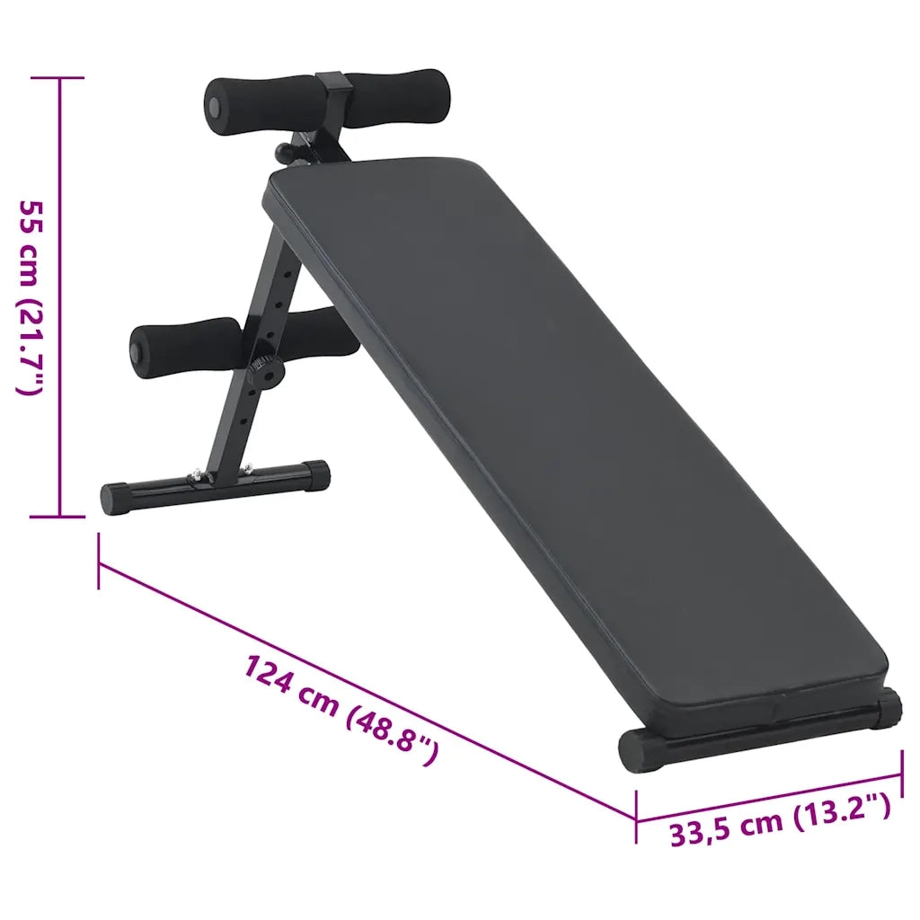 Panca per addominali Nero 124 x 33,5 x 55 cm 42002575