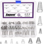 Set di coniche a vite conica da 10 misure 0,3/0,5/0,7/0,8/1 mm in acciaio inossidabile, con set di coniche a vite conica tolettate, coniche a vite conica metalliche, coniche a compressione piccole per riparazione