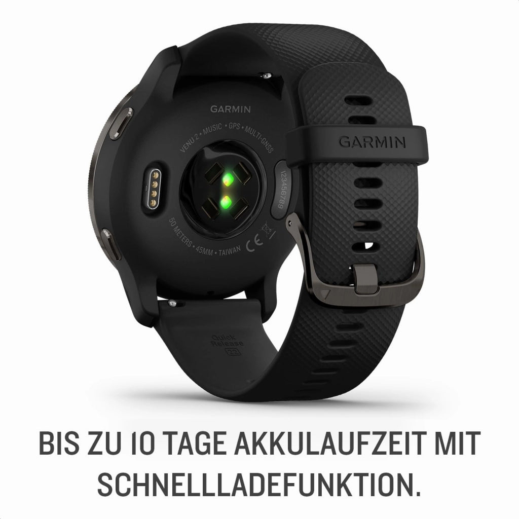 Garmin Venu 2S, Smartwatch AMOLED 1,1", Cassa da 40mm, Autonomia 10 giorni, GarminPay, Musica, +25 Sport, GPS, Cardio, SpO2 (Slate & Graphite)