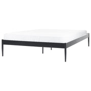 Letto matrimoniale con rete a doghe compensato e metallo 160 x 200 cm nero stile moderno minimalista