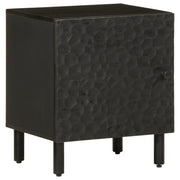 Comodini 2pz Neri 40x33x46 cm in Legno Massello di Mango 356816