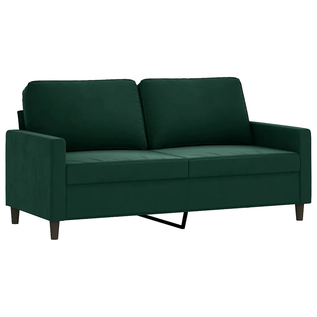 Divano a 2 Posti Verde Scuro 140 cm in Velluto 359201