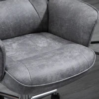 Sedia da Ufficio Ergonomica Altezza Regolabile e Dondolo, Rivestimento in Microfibra, 67x69x92-102cm, Grigio Chiaro