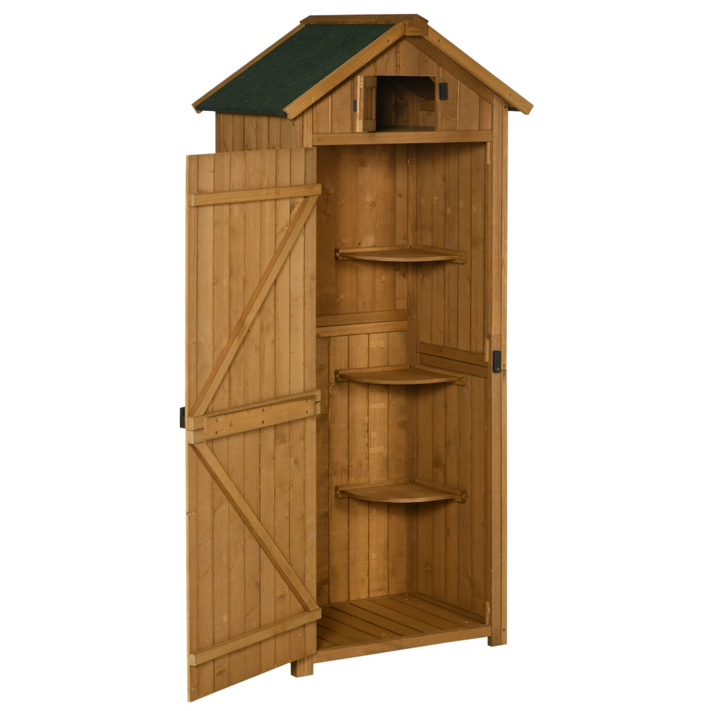 ARMADIO DA GIARDINO 77 x 54,2 x 179 cm in legno giallo con 3 ripiani