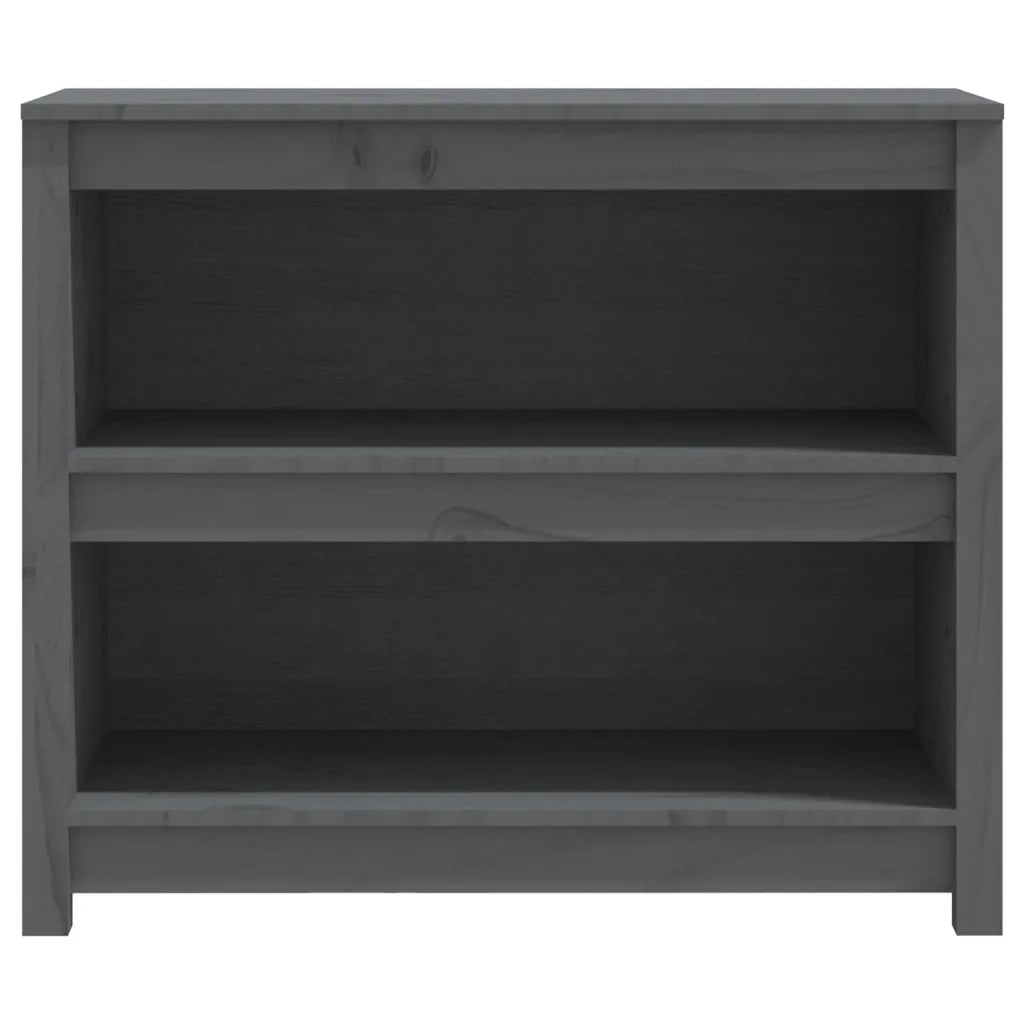 Libreria Grigia 80x35x68 cm in Legno Massello di Pino 821676
