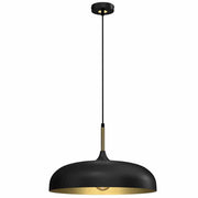 Lampadario sospeso Milagro Lincoln nero/oro Ø45 E27