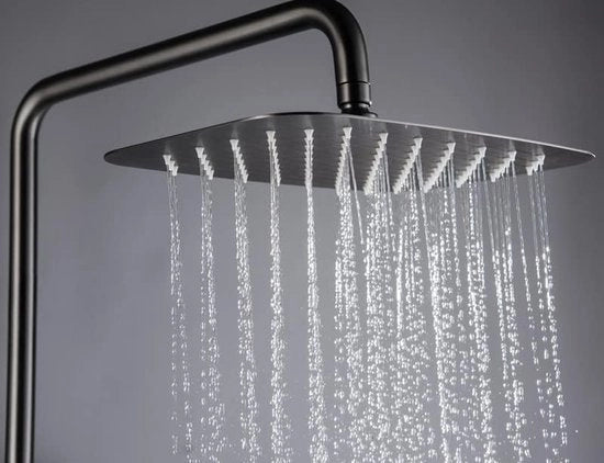 Douchekop in acciaio inox 304 (grigio) 25x25cm 10" vaso quadrato