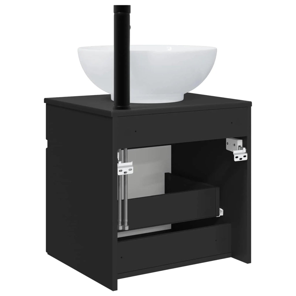 Mobile lavabo da parete Nero 49 x 44,5 x 66,5 cm