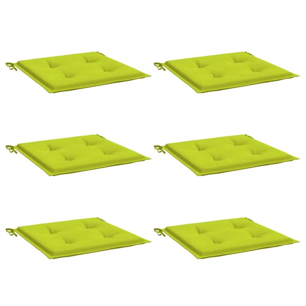 Cuscini per Sedia 6 pz Verde Brillante 50x50x4cm Tessuto Oxford 314064