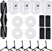 Set di accessori di ricambio per aspirapolvere, 1 pennello principale, 4 pennelli laterali, 2 filtri HEPA, 4 sacchi di polvere, 4 coperture di ventola