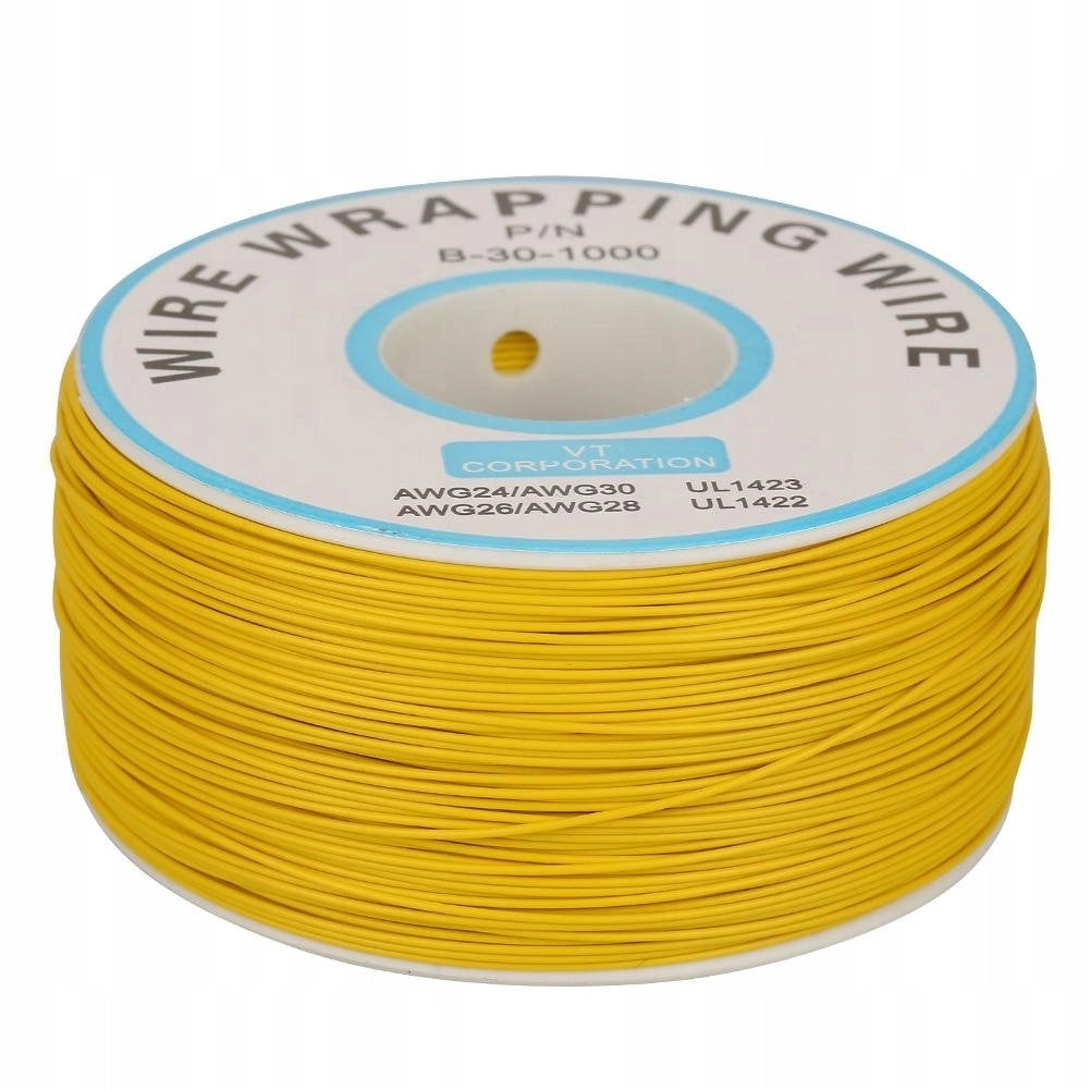 Cavo Kynar AWG 0.25mm Giallo 200m – Alta Qualità e Durata | Ø 0,6 mm, 300V, -60°C a 200°C