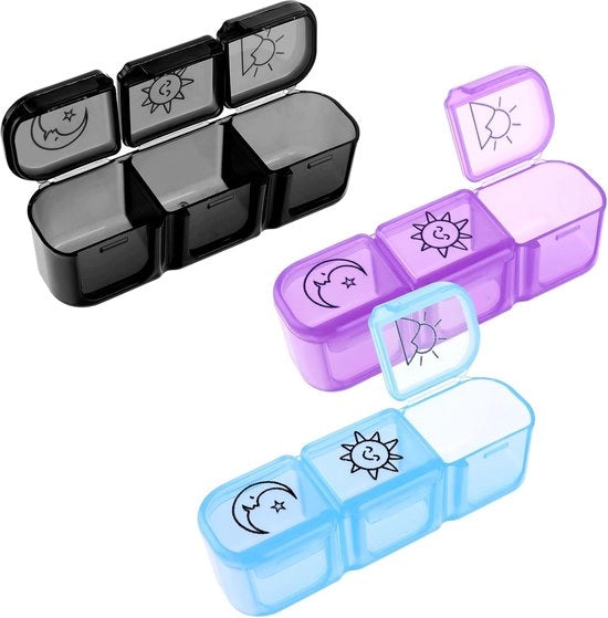 Portatile 3 contenitori di stoccaggio Portatile contenitori di stoccaggio Mattina Pomeriggio Notte 3 caricabatterie Piccolo contenitore portatile Esterno Viaggiare Campeggio