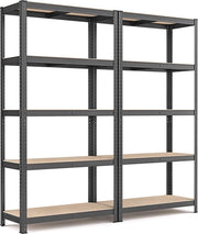 Set di due pannelli di sostegno per cantina - ripiano di archiviazione - organizzatore in acciaio - spazievitore - 180 cm x 40 cm x 90 cm