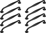 8 Pezzi di Maniglie in Alluminio Nero - Maniglie di Mano Belle e Sostenibili - Adatte per l'Uso in Armadi, Armadi a Specchio e Porte