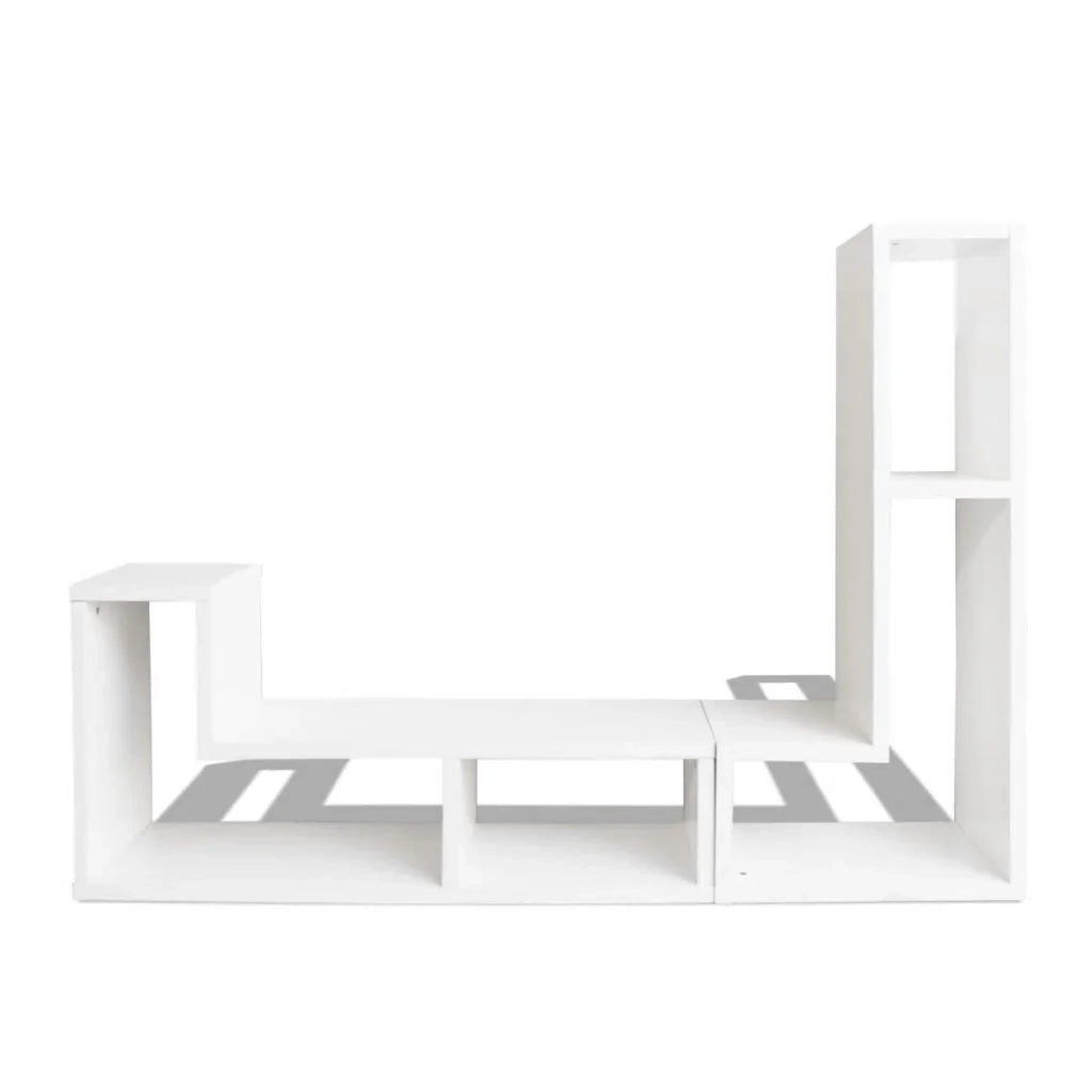 Mobile porta TV/credenza/contenitore doppio a L bianco 2502187