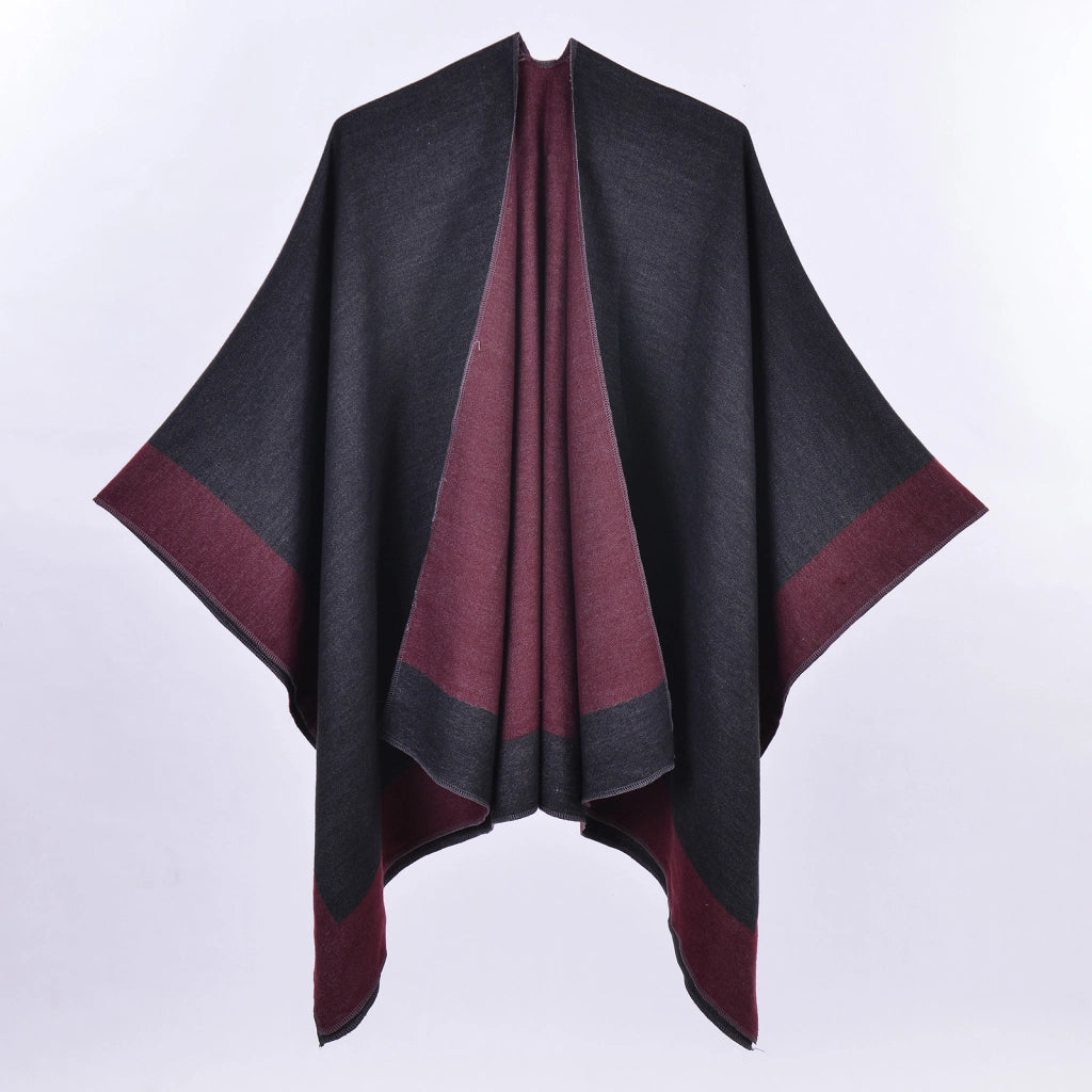 Nuova sciarpa da donna, scialle, mantella alla moda in cashmere tinta unita con spacco