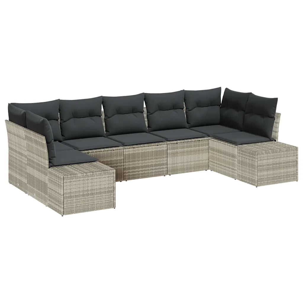 Set Divano da Giardino 7 pcs Grigio chiaro polyrattan 3347212