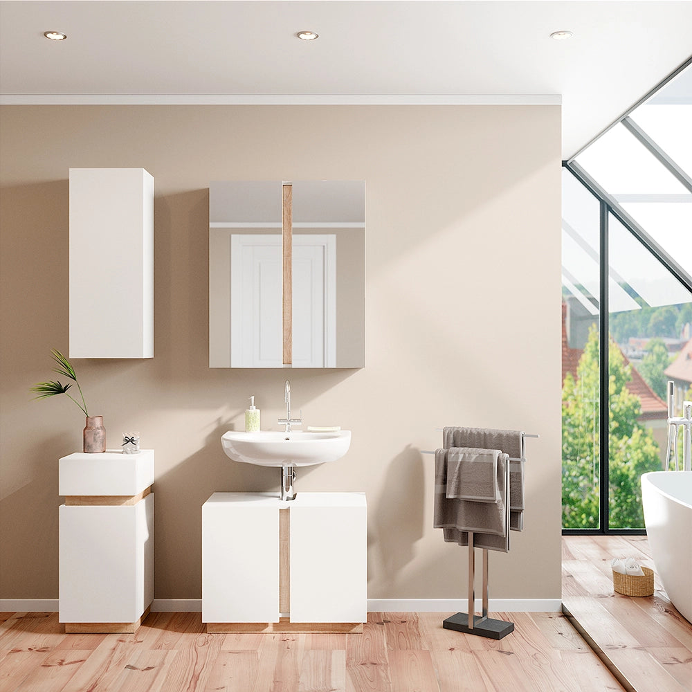 Vicco Set di mobili da bagno Bianco 4 parti
