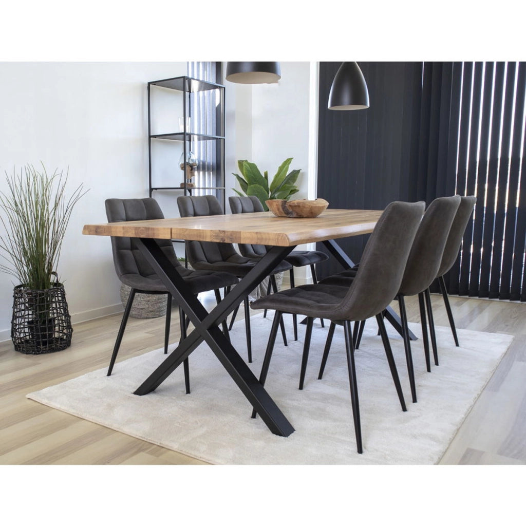 Set di 2 Sedie Middelfart, Grigio, Microfibra, 55x44x86 cm