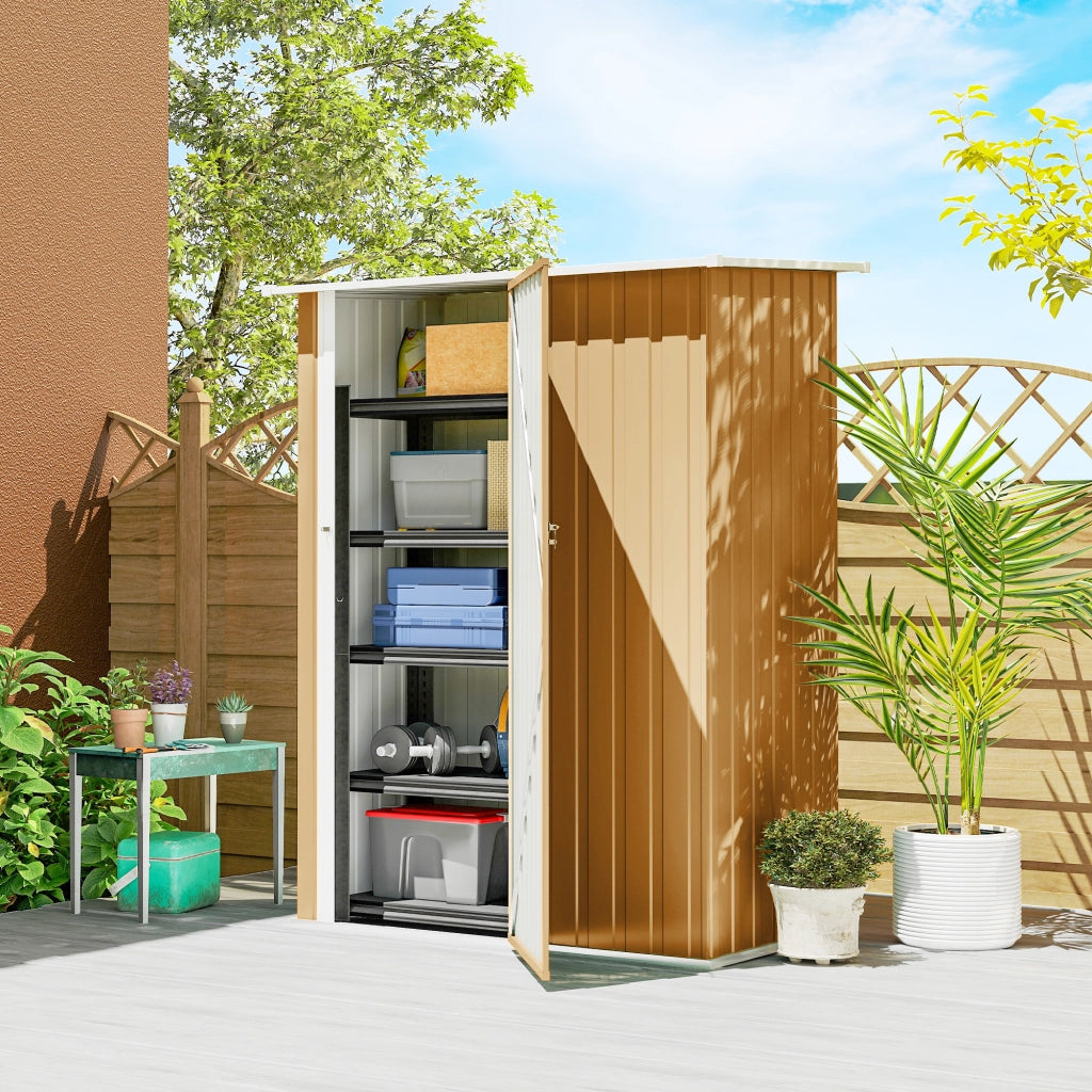 Capanno da Giardino in Metallo ¨C zephmum ¨C 142x86x189 cm, Giallo