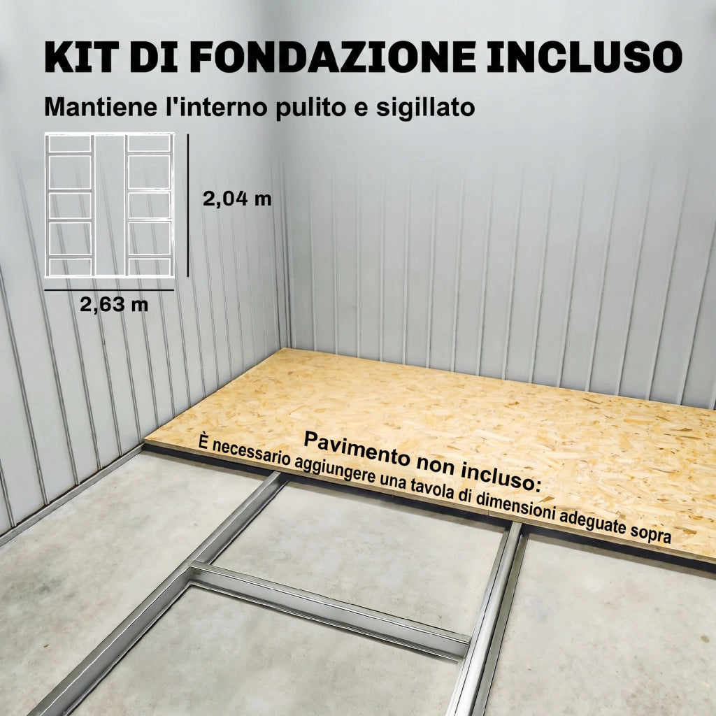 Casetta da Giardino ¨C zephmum ¨C Grigio Acciaio 322x277x192 cm