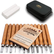 Set di sega per legno con tasca, manuale e pietra di affilatura - ideale per principianti e professionisti