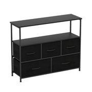 Cassettiera a 5 cassetti 100 x 30 x 80 cm pratico contenitore stile rustico legno nero 20_0017507