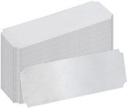 Etichette in Alluminio 60 pezzi - Placca Metallica Laser Incisa - Etichette Bianche - 7,5 x 2,5 cm - Per Collana/Bracciale - Metallo Argento - Etichette
