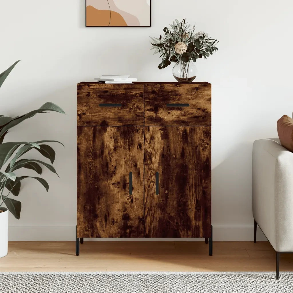 Credenza | Madia | Buffet da pranzo | Armadio da pranzo Rovere Fumo 69,5x34x90 cm in Legno Multistrato