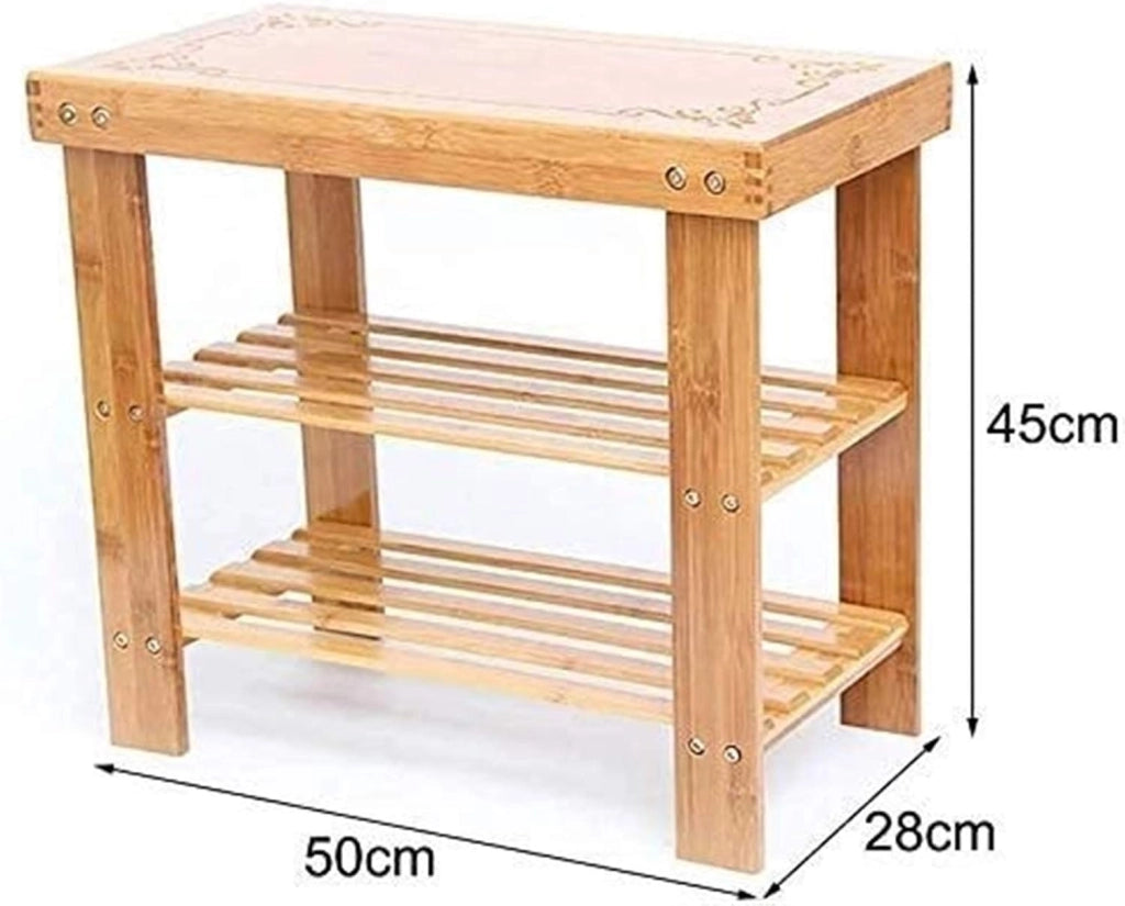 scarpiera Scarpiera per la casa Scarpiera Scarpiera Scarpiera in bambù Organizzatore di stoccaggio per panca in legno a 3 livelli Realizzata in scatola di scarpe in bambù naturale al 100% (dimen