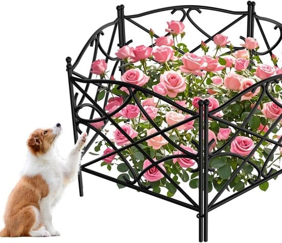 Decorativa Recinzione Metallica per Giardino con Filo di Legno - 24in x 10ft