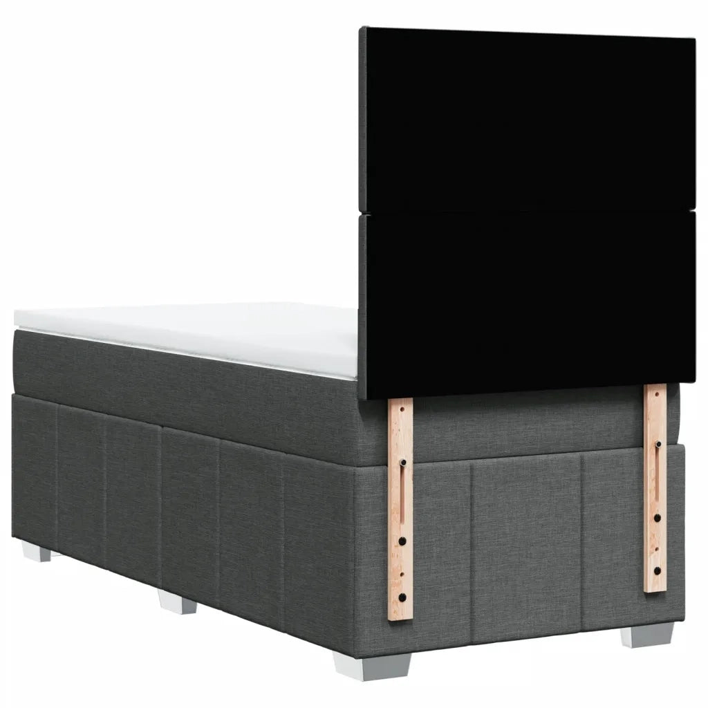 Giroletto a Molle con Materasso Grigio Scuro 100x200 cm Tessuto 3291573