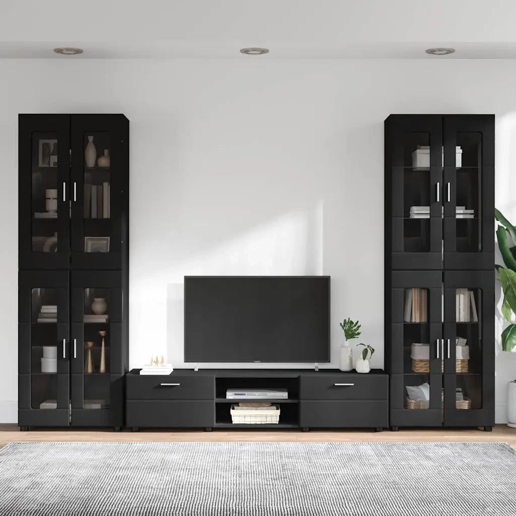 Set mobile TV con cassetto FLORIN 3 pcs Nero Legno multistrato 3397985